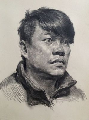 北京傳奇畫室朱傳奇老師素描頭像作品欣賞